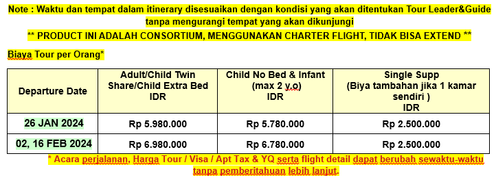 tabel harga china sinchuan
